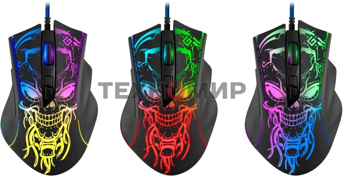 Мышь проводная Defender Bulletstorm GM-928 черный, 7200 dpi, USB, кнопки - 7