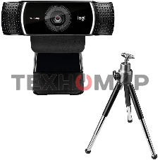 Веб-камера Logitech C922 Pro Stream 1920x1080, 30 кадр/с, USB Type-A, микрофон (2 шт, шумоподавление), автоматическая фокусировка, автоосвещение, универсальное крепление