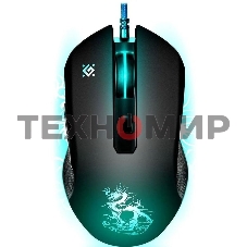 Мышь проводная Defender Sky Dragon GM-090L черный, 3200 dpi, USB, кнопки - 6