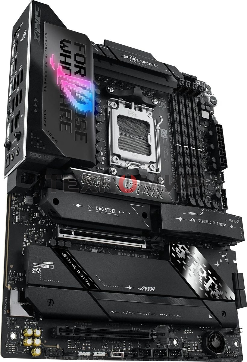 Материнская плата ASUS ROG STRIX X870E-E GAMING WIFI, AM5, AMD X870E, 4xDDR5, 4xSATA, 5xM.2, 1xPCI-E 5.0 x16, 1xPCI-E 4.0 x4, 1xHDMI, 1xUSB-C 3.2 Gen 2, 1xUSB-C 3.2 Gen 2x2, 2xUSB-C 4.0, 1x 5Gb LAN, 9xUSB-A 3.2 Gen 2, 2x3.5 мм, TOSLINK, 1xWi-Fi 7, ATX