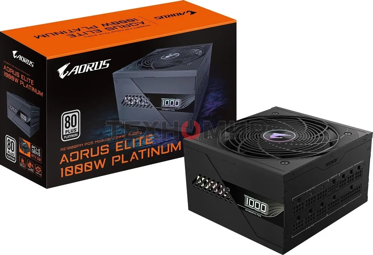 Блок питания Gigabyte ATX 1000W GP-AE1000PM PG5 Gen.5 80 PLUS platinum (20+4pin) APFC 120мм fan 16xSATA Cab Manag RTL