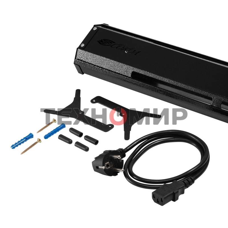 Конвектор электрический плинтусный СОКОЛ 60-0124, черный, 450 Вт, 15 м2