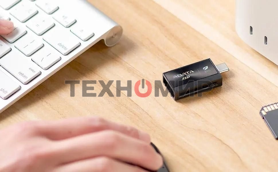 Внешний SSD ADATA SC730, 1TB, USB 3.2 Gen 2 Type-A/Type-C, R/W 600/600, черный