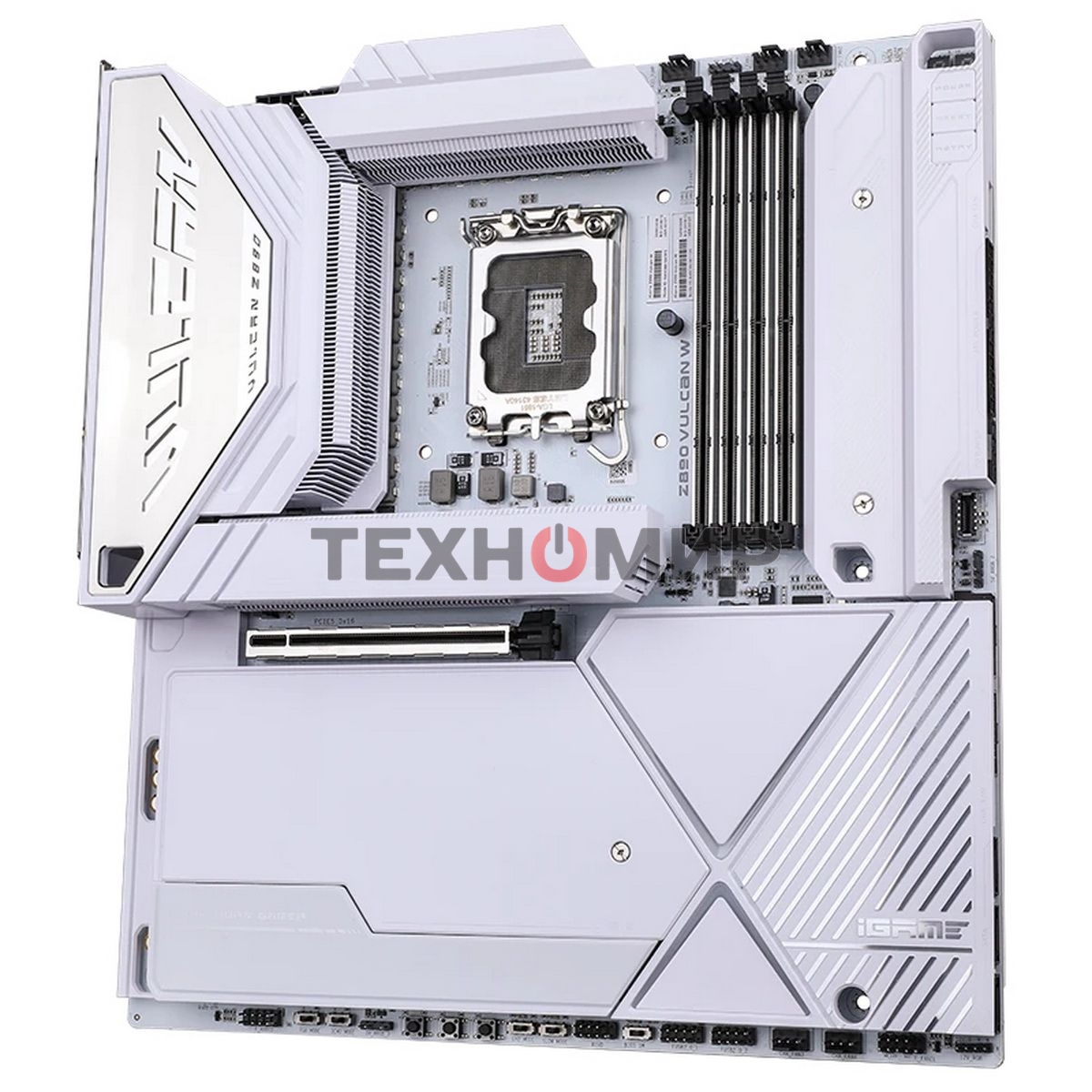 Материнская плата Colorful iGame Z890 VULCAN W V20, LGA 1851, Intel Z890, 4xDDR5, 5xM.2, 6xSATA, 2xPCIe 5.0 x16, 1xPCIe 4.0 x4, 1xHDMI, 1xDP, 1x 2.5Gb LAN, 1x 5Gb LAN, 6xUSB-A 3.2 Gen 2, 2xUSB-C 3.2 Gen 2, 1xUSB-C 3.2 Gen 2x2, 5x3.5 мм, 7.1, E-ATX