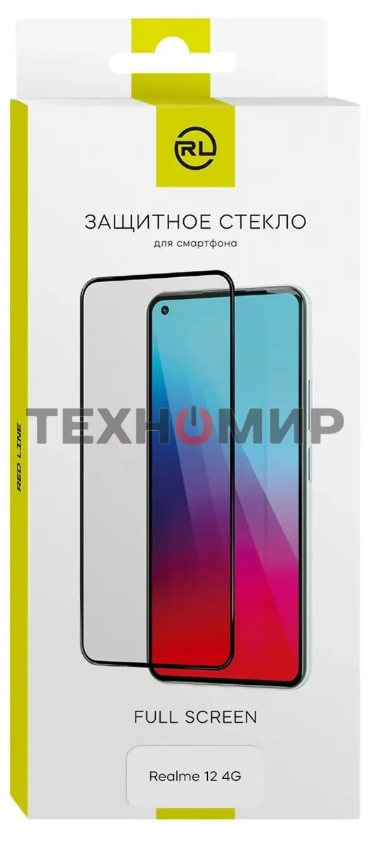 Защитное стекло для экрана Redline черный для Realme 12 4G 2.5D 1шт. (УТ000039355)