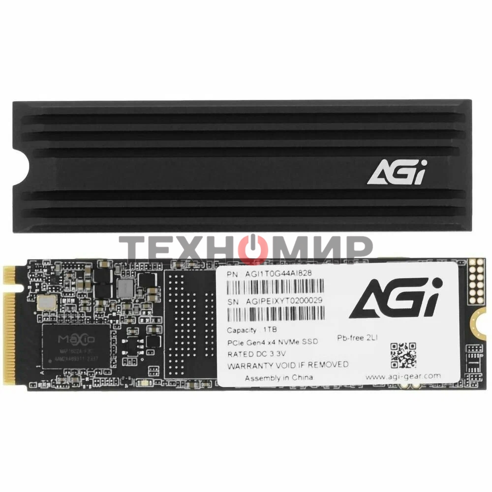 Накопитель SSD AGI AI828 PCIe Gen.4 1Tb RETAIL-Color Box