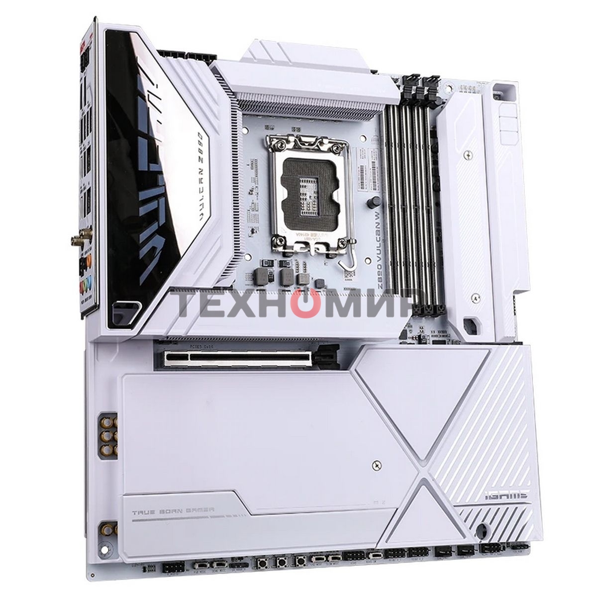 Материнская плата Colorful iGame Z890 VULCAN W V20, LGA 1851, Intel Z890, 4xDDR5, 5xM.2, 6xSATA, 2xPCIe 5.0 x16, 1xPCIe 4.0 x4, 1xHDMI, 1xDP, 1x 2.5Gb LAN, 1x 5Gb LAN, 6xUSB-A 3.2 Gen 2, 2xUSB-C 3.2 Gen 2, 1xUSB-C 3.2 Gen 2x2, 5x3.5 мм, 7.1, E-ATX