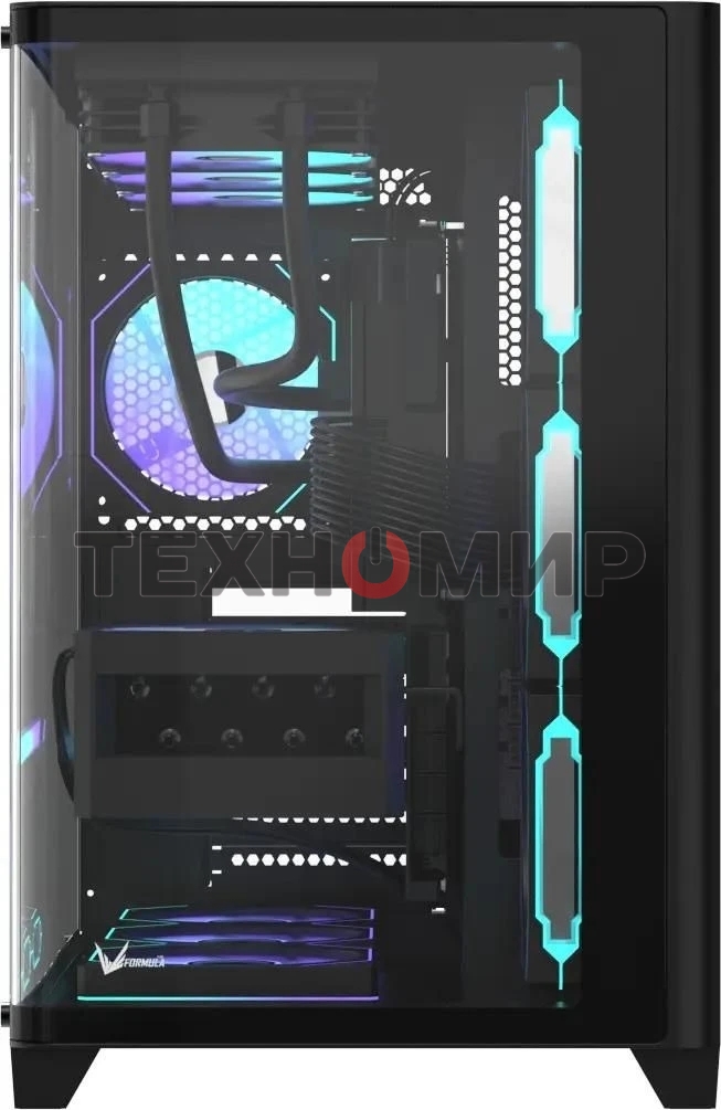 Компьютерный корпус AeroCool/Formula Crystal U2 Floe черный без БП ATX 1xUSB 2.0 1xUSB 3.0 1xUSB3.1 audio bott PSU