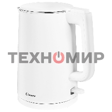 Чайник электрический Candy CK-102 1.5л. 2200Вт белый корпус: нерж.сталь/пластик