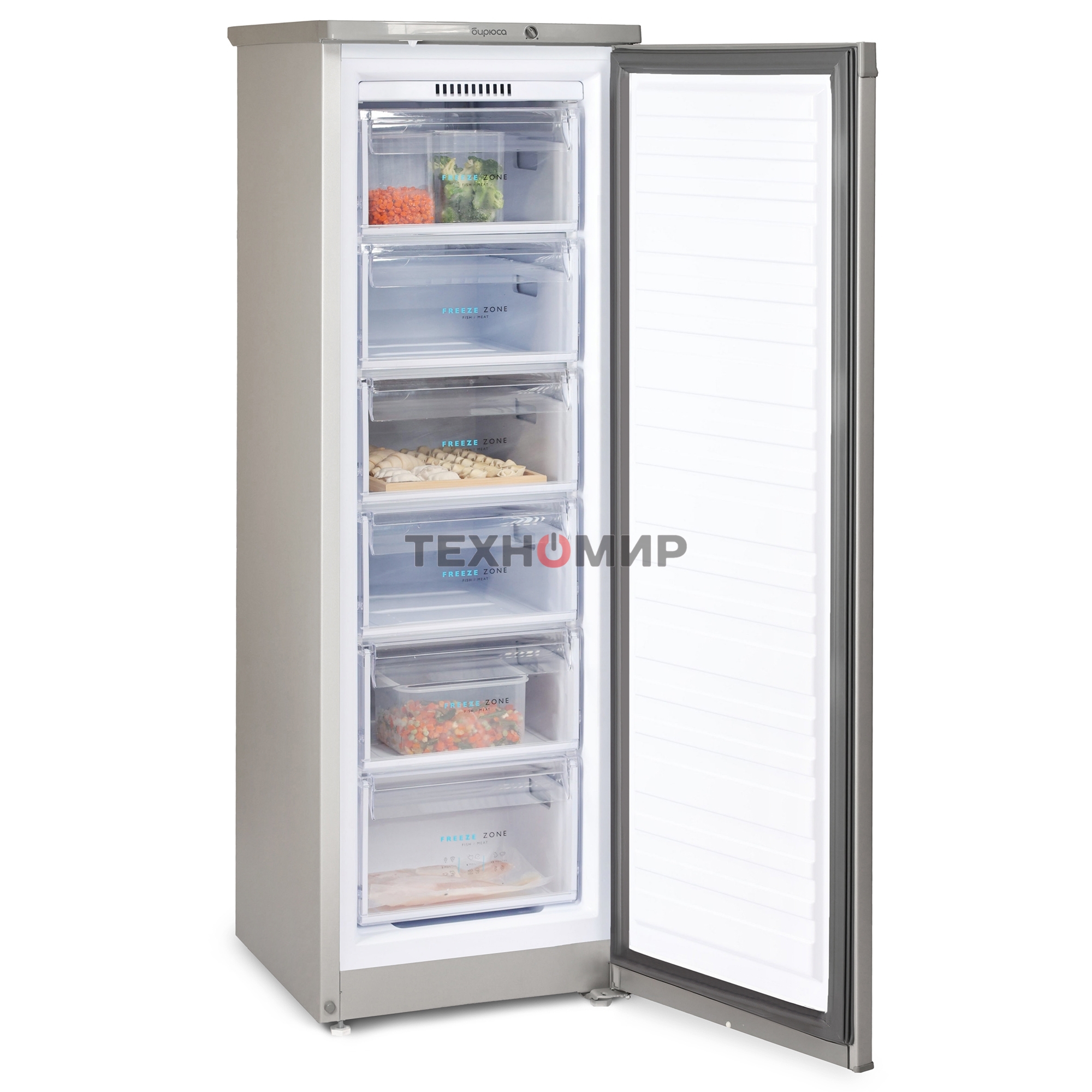 Морозильная камера Бирюса M416 металлик, 175л, 6 ящиков