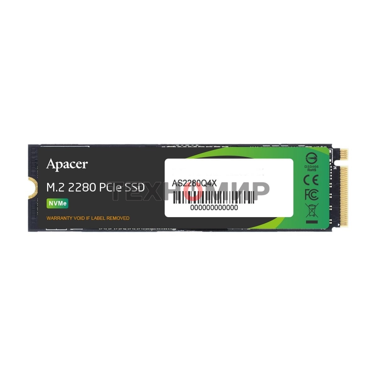 Накопитель SSD Apacer 1Tb, DIMM M.2 2280, PCIe 4.0 x4, NVMe 1.4, R/W 5000/4400, с радиатором