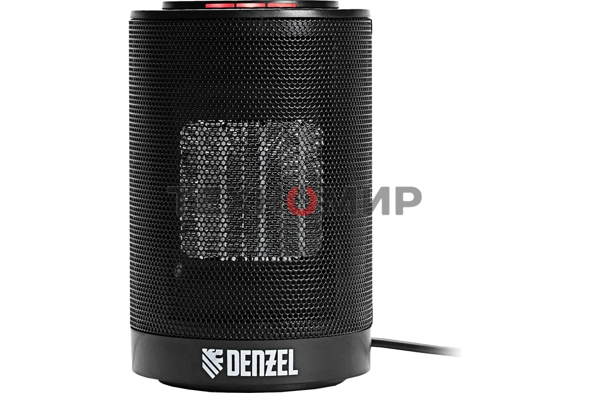 Тепловентилятор керамический Denzel DTFC-1200, черный, 600/1200 Вт, 12 м2, 3 режима, термостат