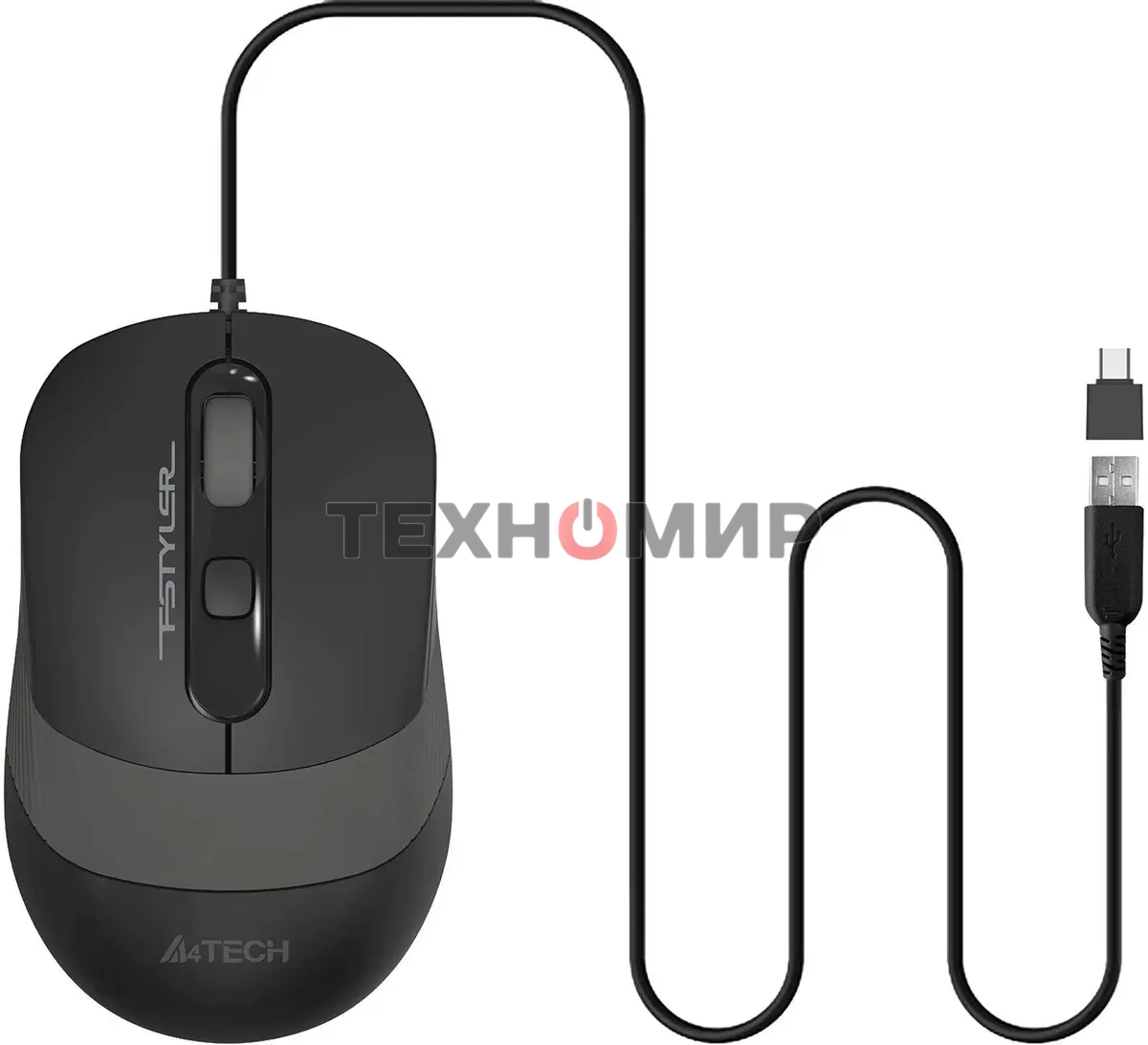 Мышь проводная A4Tech Fstyler FM10ST серый, 1600 dpi, USB, кнопки - 4
