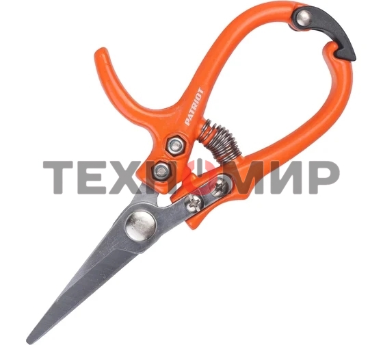 Секатор Patriot PFР 170, цветочный, плоскостной, длин.узкие лезвия,ПВХ-рукоятки, упор под палец, 170 мм