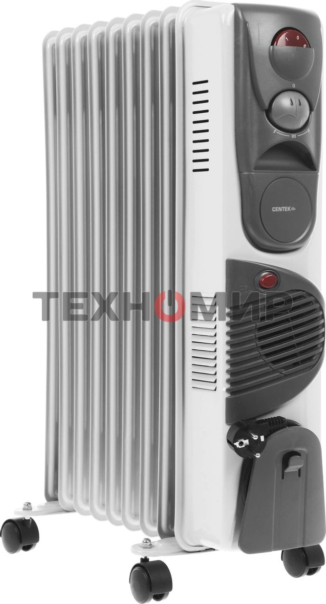 Обогреватель масляный Centek CT-6203-9 (9 секций) белый, 2400 Вт, 20 м2, 3 режима, термостат