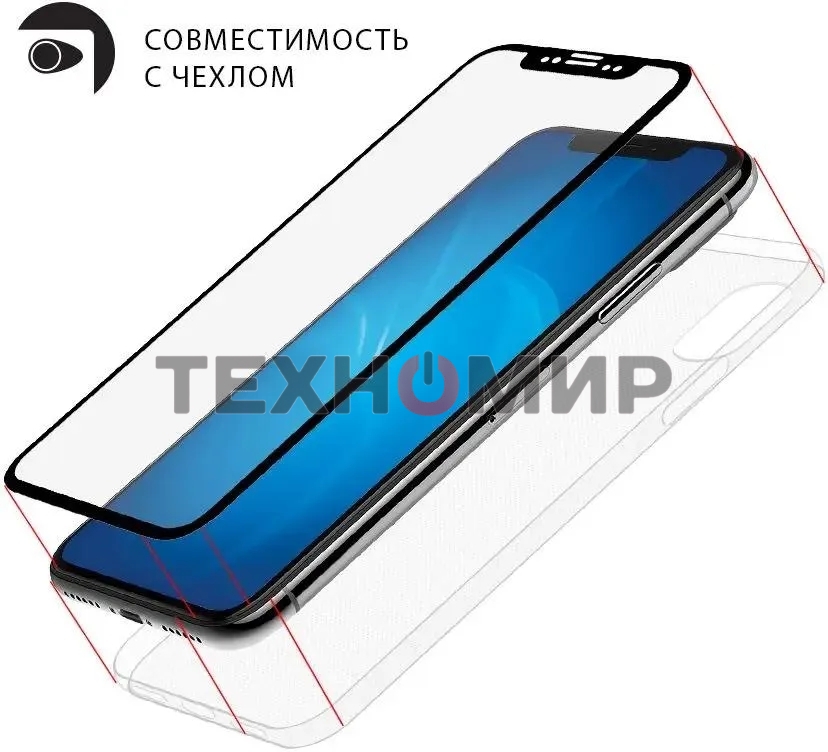 Защитное стекло для экрана DF vColor-22 черный для Vivo V23 2.5D 1шт. (DF VCOLOR-22 (BLACK))