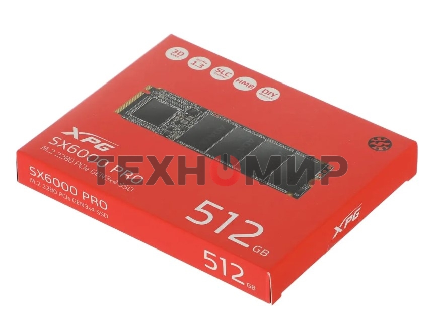 Накопитель SSD ADATA XPG GAMMIX S70 BLADE, 512Gb, PCIe 4.0 x4, M.2 2280, NVMe, R/W 7200/2600, с радиатором