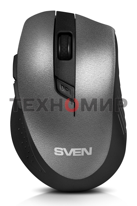 Мышь беспроводная SVEN RX-425W серый, 1600 dpi, радиоканал, USB, кнопки - 6