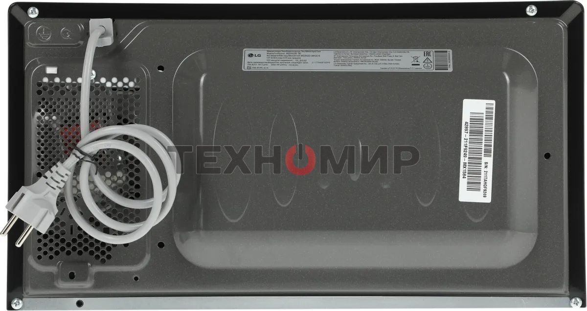 Микроволновая печь LG MS2042DB черный, 20 л, 700 Вт, переключатели - сенсор