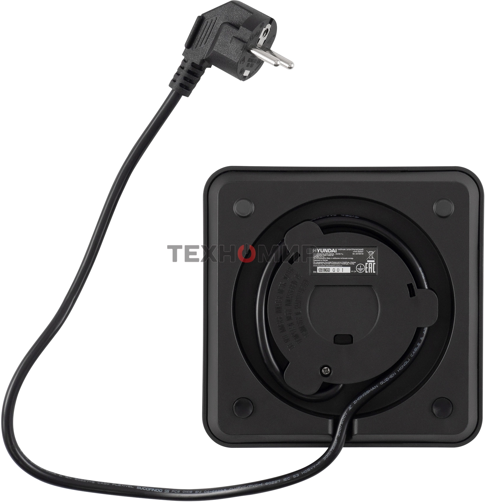 Чайник электрический Hyundai HYK-S2507 0.6 л, 1000 Вт, черный