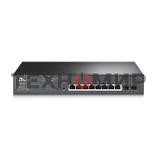 Коммутатор TP-Link JetStream 10-Port Gigabit Smart Switch with 8-Port PoE+, 8× Gigabit PoE+ Ports, 2× Gigabit SFP Slots, 802.3at/af, 150 W PoE Power, 1U 13-inch Rack-mountable Steel CaseIntegration with Omada SDN Controller, 802.1Q VLAN, STP/RSTP/MSTP, IG
