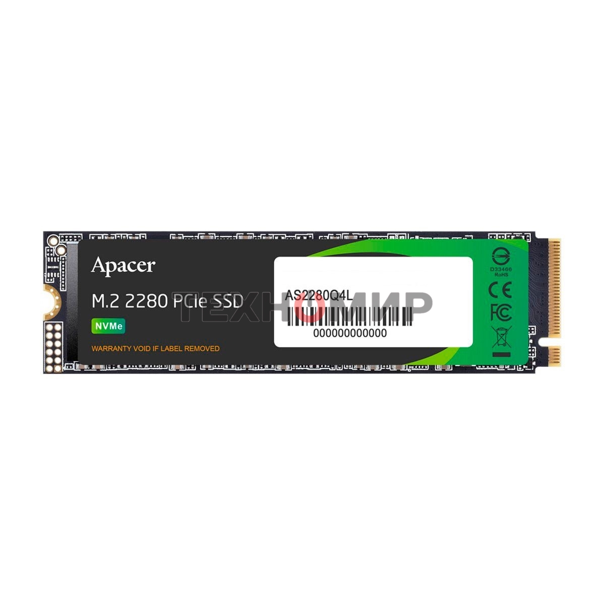 Накопитель SSD Apacer 1Tb, M.2 2280, NVMe PCIe 4.0 x4, R/W 3600/3000 Мбайт/сек