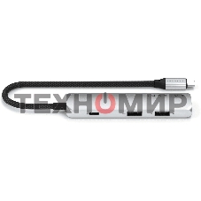 USB-концентратор Satechi 4-in-1 USB-C Slim Multiport Adapter 4K (Type-C, HDMI, 2x Type-A), до 80 Вт, Серебристый Док-станция ST-P4SS