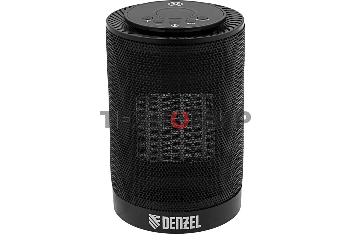 Тепловентилятор керамический Denzel DTFC-1200, черный, 600/1200 Вт, 12 м2, 3 режима, термостат