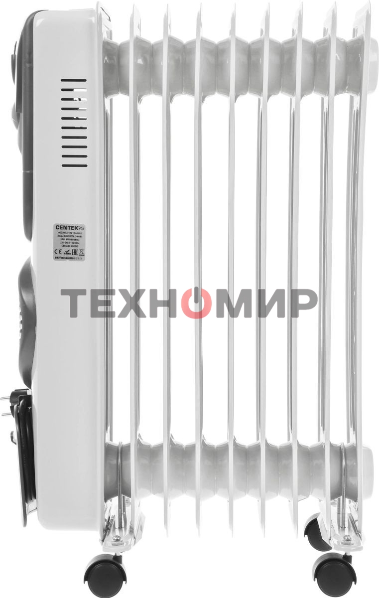 Обогреватель масляный Centek CT-6203-9 (9 секций) белый, 2400 Вт, 20 м2, 3 режима, термостат