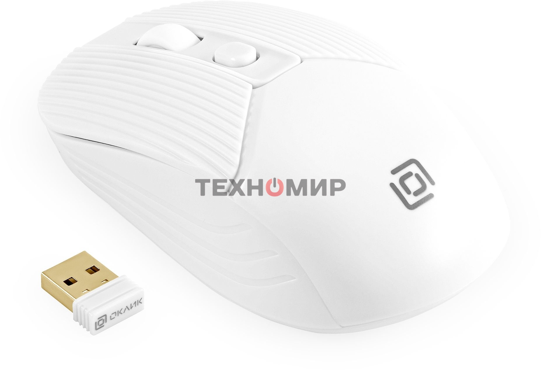 Мышь беспроводная Oklick 509MW белый, 1600 dpi, радиоканал, USB, кнопки - 4