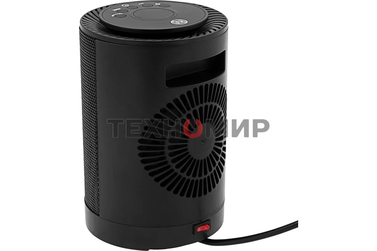 Тепловентилятор керамический Denzel DTFC-1200, черный, 600/1200 Вт, 12 м2, 3 режима, термостат