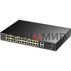 Коммутатор Cudy GS1026PS2, (L2) 26x1 Гбит/с 2xКомбо(1000BASE-T/SFP), 2SFP, 24PoE, 300W, неуправляемый