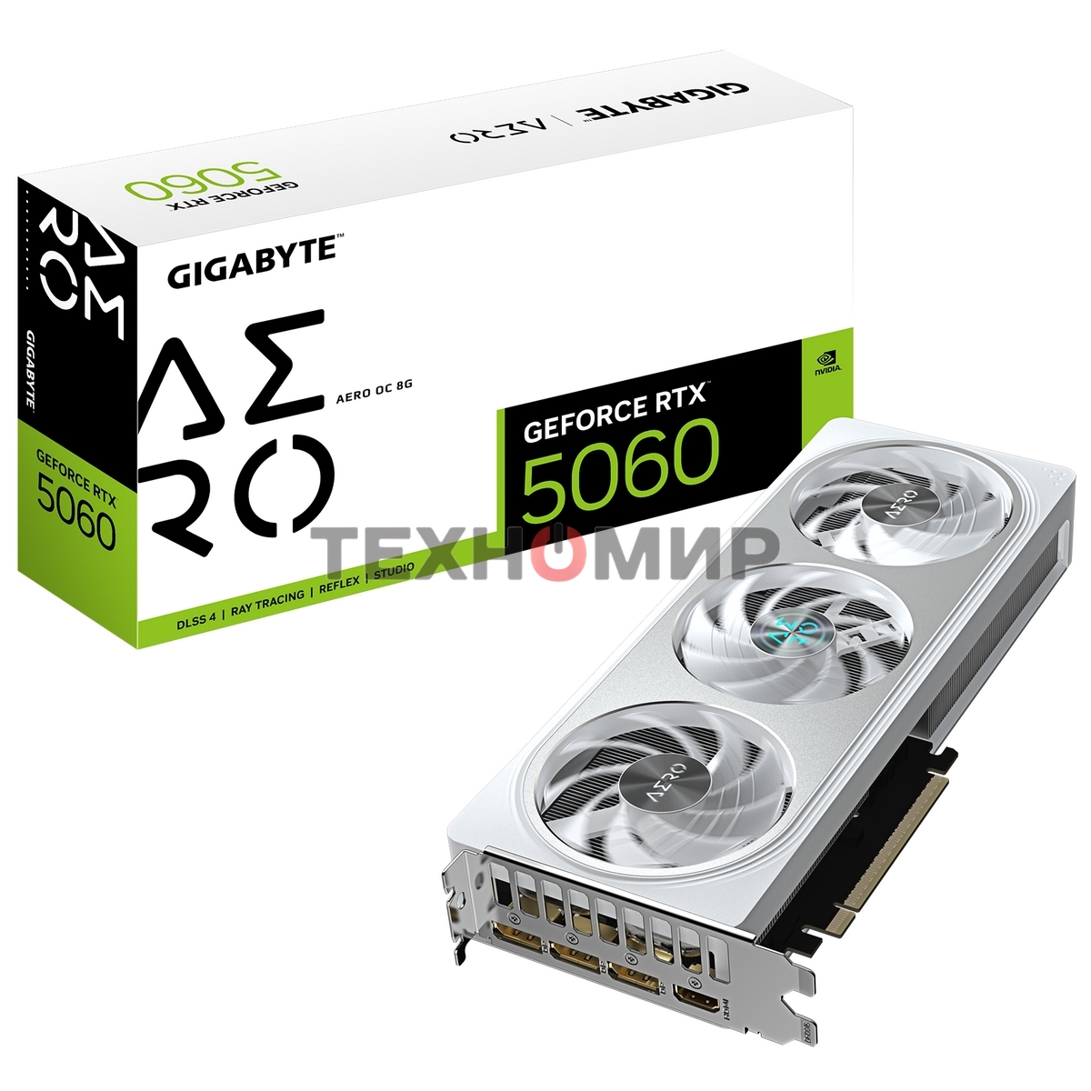 Видеокарта Gigabyte PCI-E 5.0 GV-N5060AERO OC-8GD 1.0 NVIDIA GeForce RTX 5060 8Gb 128bit GDDR7 2595/28000 HDMIx1 DPx3 HDCP Ret
