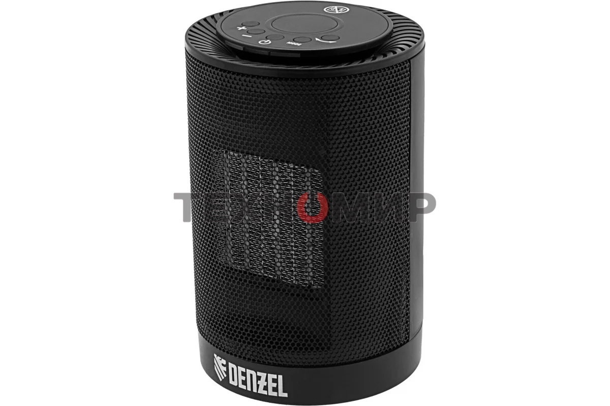 Тепловентилятор керамический Denzel DTFC-1200, черный, 600/1200 Вт, 12 м2, 3 режима, термостат