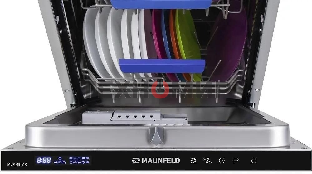 Встраиваемая посудомоечная машина Maunfeld MLP-08IMR, белый/черный, 44.5 см, 10 компл., 47 дБ, класс A++