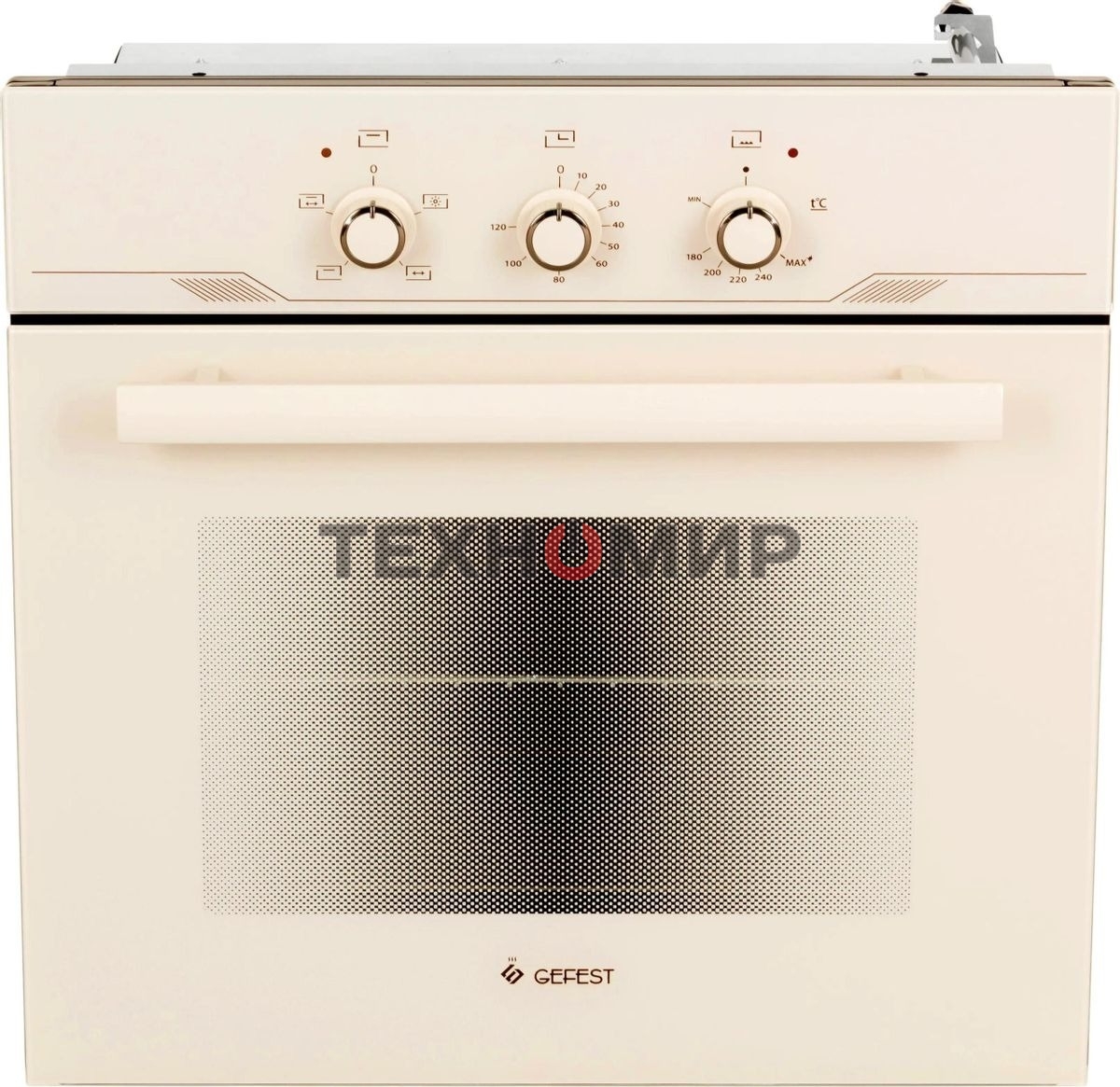 Встраиваеммый газовый духовой шкаф Gefest ДГЭ 621-01 В1, 52л, дверца с 2 стеклами, кремовый