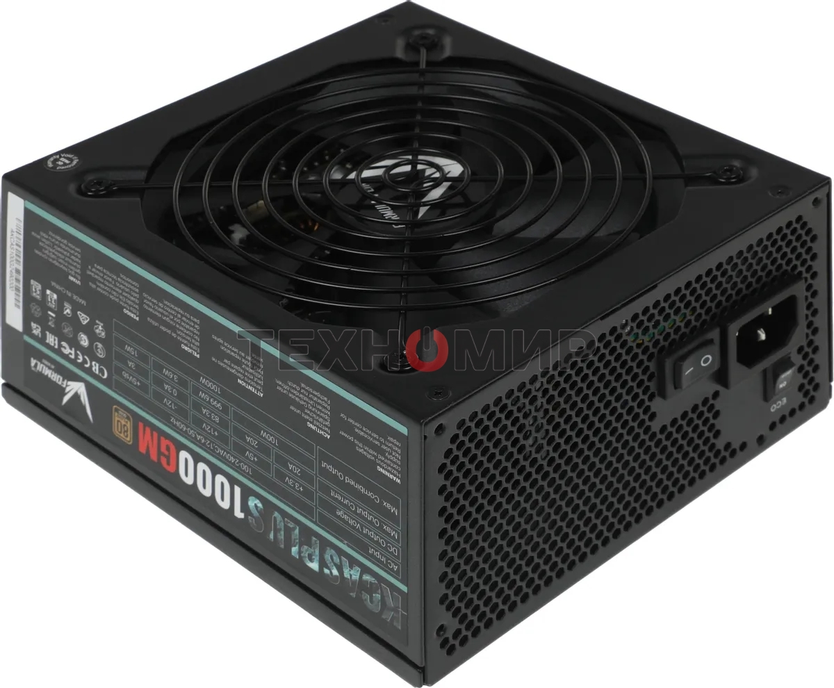 Блок питания Aerocool/Formula KCAS PLUS 1000GM V2 RTL (ACPG-KPK0FEC.12), 1000Вт, 80 PLUS Gold, 140мм, модульный, черный