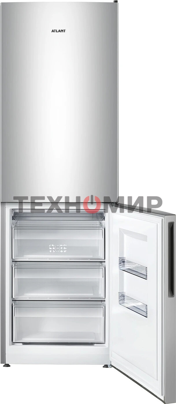 Холодильник Atlant XM-4621-181 серебристый двухкамерный 205/119л морозилка снизу