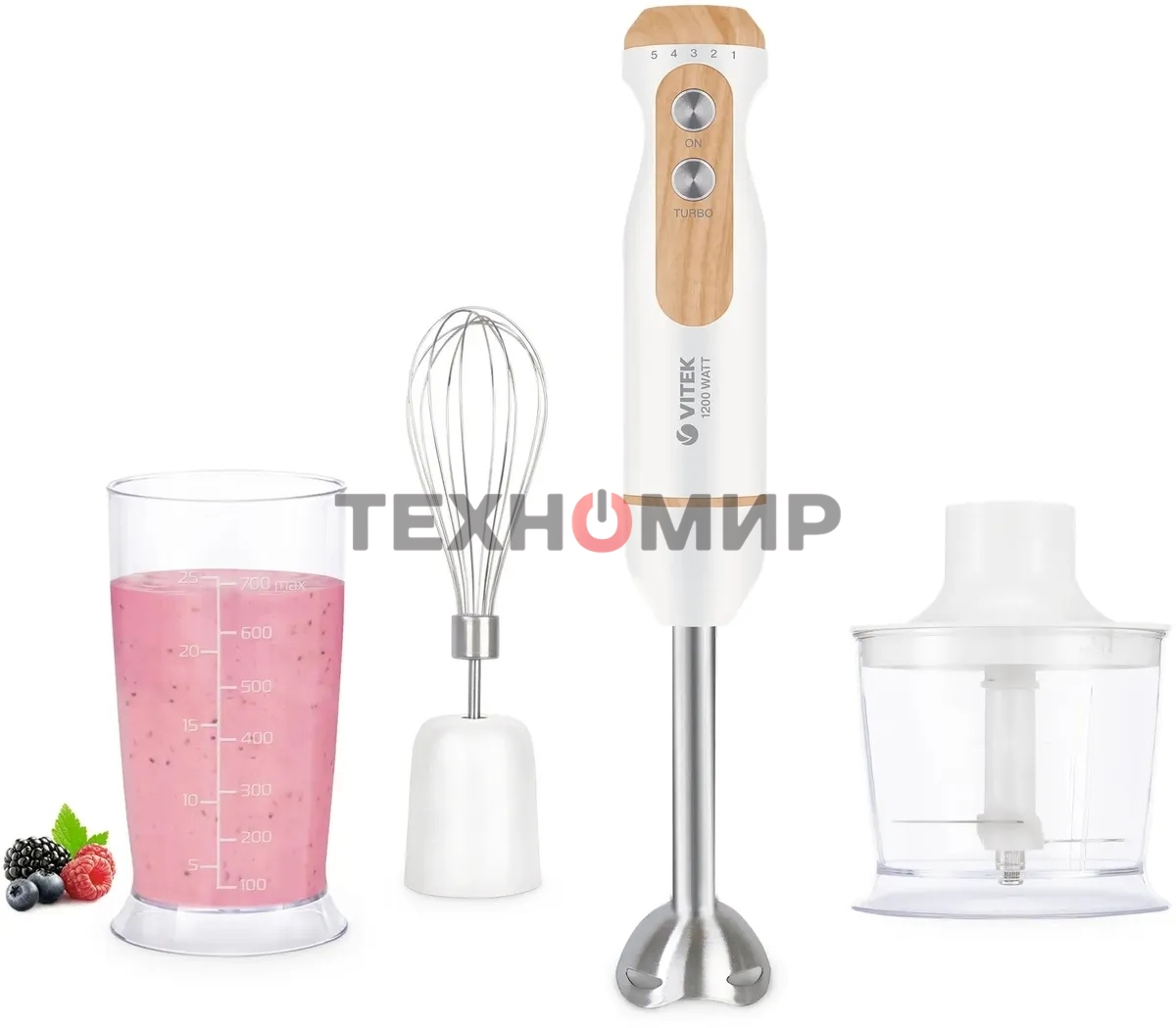 Блендер погружной Vitek VT-3000 1200 Вт, разноцветный