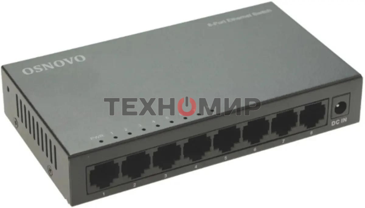 Коммутатор Osnovo SW-8F 8x100 Мбит/с неуправляемый