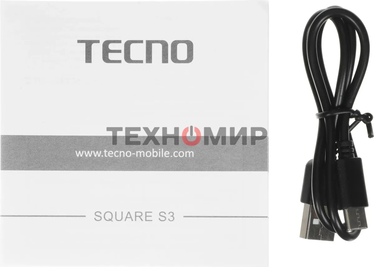Колонка портативная Tecno S3 Square черный 3W 1.1 BT 2000mAh (S3)
