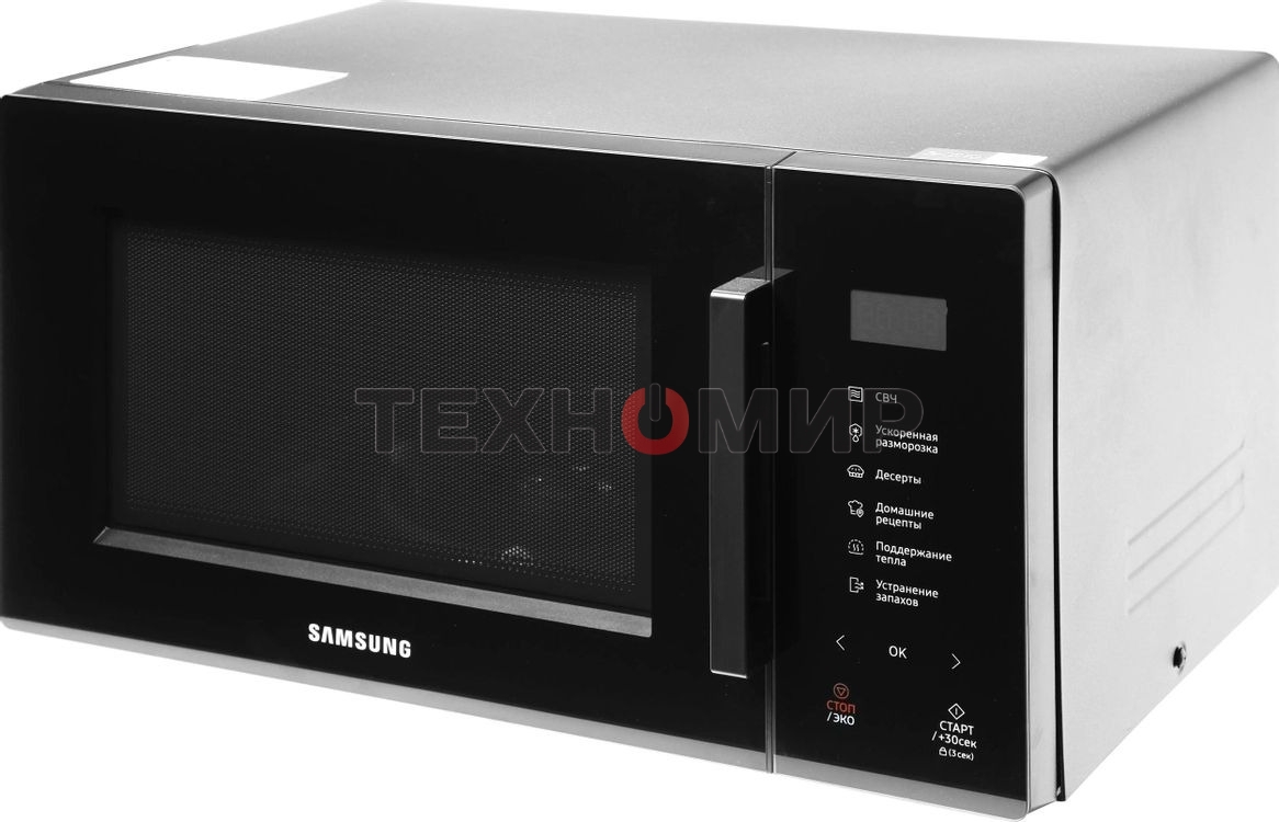 Микроволновая печь Samsung MS23T5018AK/BW черный, 23 л, 800 Вт, переключатели - сенсор