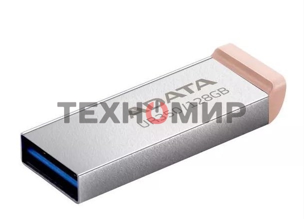 Флешка USB ADATA UR350 (UR350-32G-RSR/BG), 32G, USB 3.2, R/W 100/15, серебристый/коричневый