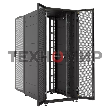 Шкаф серверный ПРОФ напольный 42U (800 1200) двери двойные перф. 2 шт., черный, в сборе