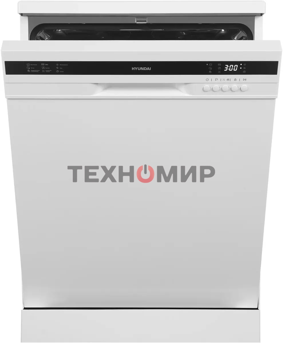 Посудомоечная машина Hyundai DF126, белый, 60 см, 12 компл., сушка конденсационная, 49 дБ, класс A++