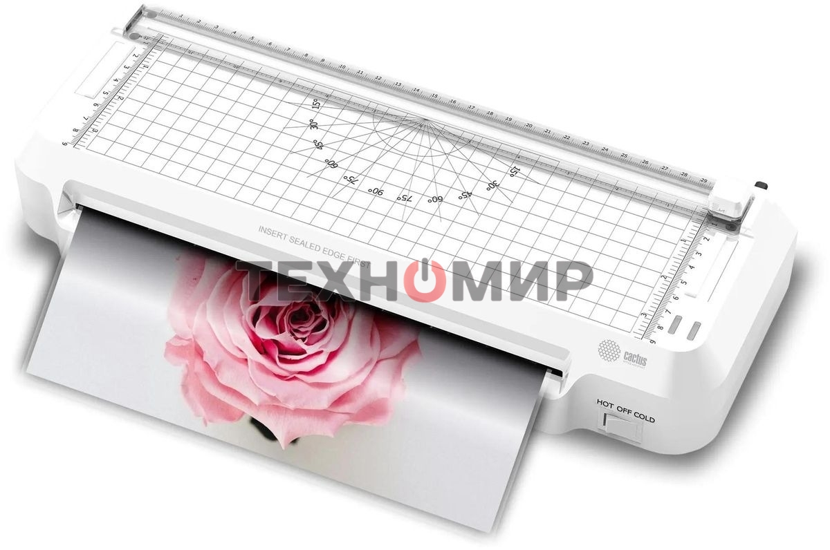 Ламинатор Cactus CS-LAB-F2 белый A4 (70-125мкм) 25 см/мин (2 вал.) хол. лам. лам. фото