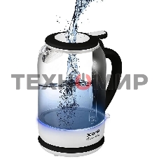 Чайник электрический Polaris PWK 1753CGL 1.7 л, 1950 Вт, белый/черный (корпус: пластик/стекло)