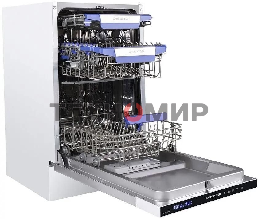 Встраиваемая посудомоечная машина Maunfeld MLP-08IMR, белый/черный, 44.5 см, 10 компл., 47 дБ, класс A++