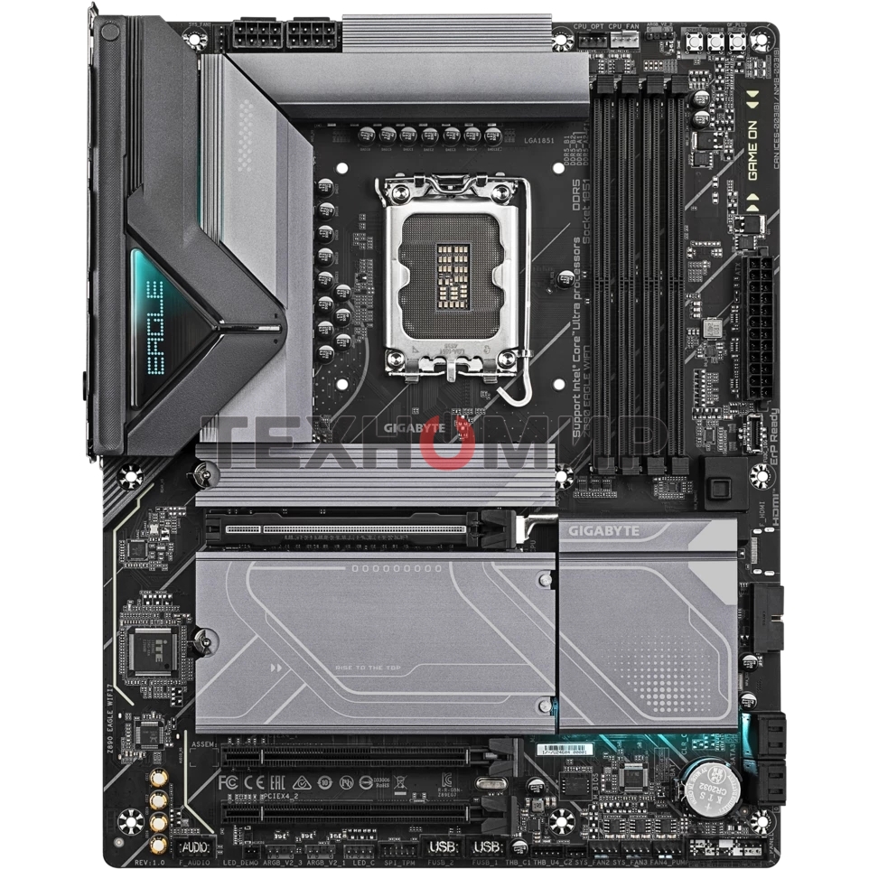 Материнская плата Gigabyte Z890 EAGLE WIFI7, LGA 1851, Intel Z890, 4xDDR5, 4xSATA, 4xM.2, 1xPCIe 5.0 x16, 2xPCIe 4.0 x4, 1xDP, 1xUSB Type-C, 1x2.5Gb LAN, 2xUSB-A 3.2 Gen 2, 3xUSB-A 3.2 Gen 1, 4xUSB 2.0, 3x3.5 мм, 7.1, ATX