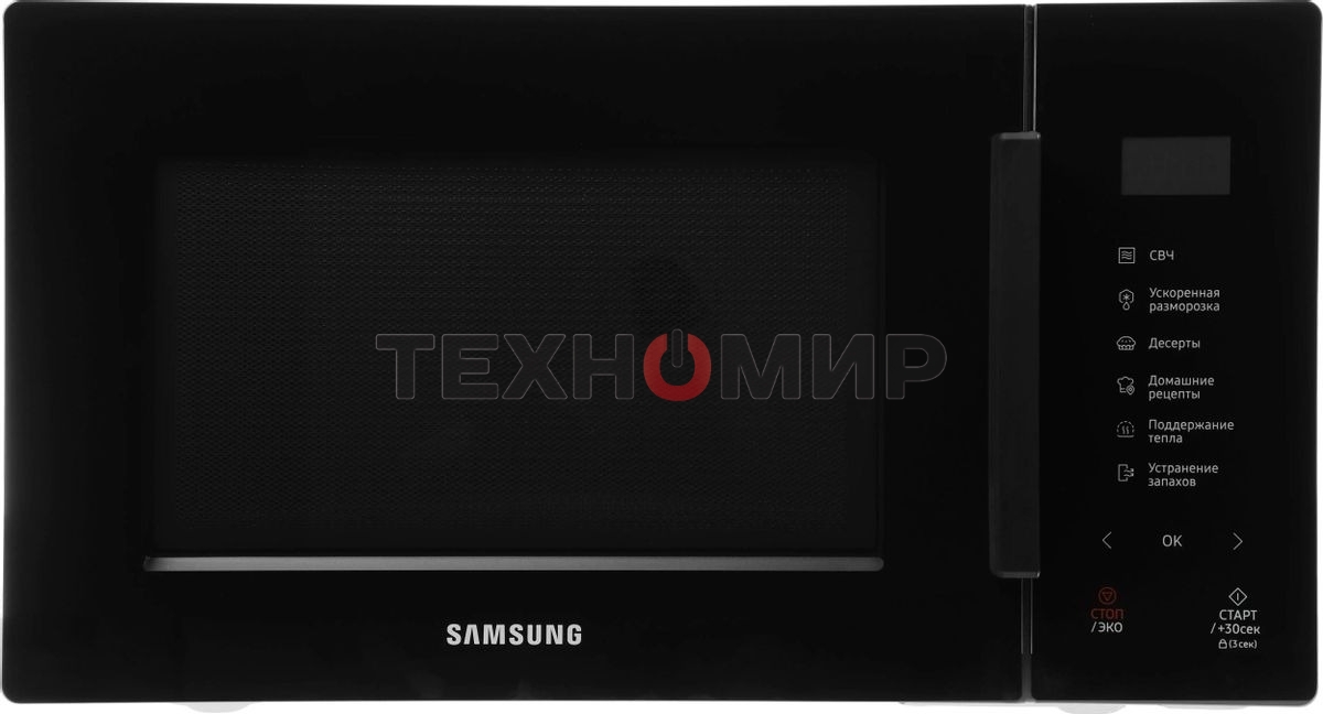 Микроволновая печь Samsung MS23T5018AK/BW черный, 23 л, 800 Вт, переключатели - сенсор